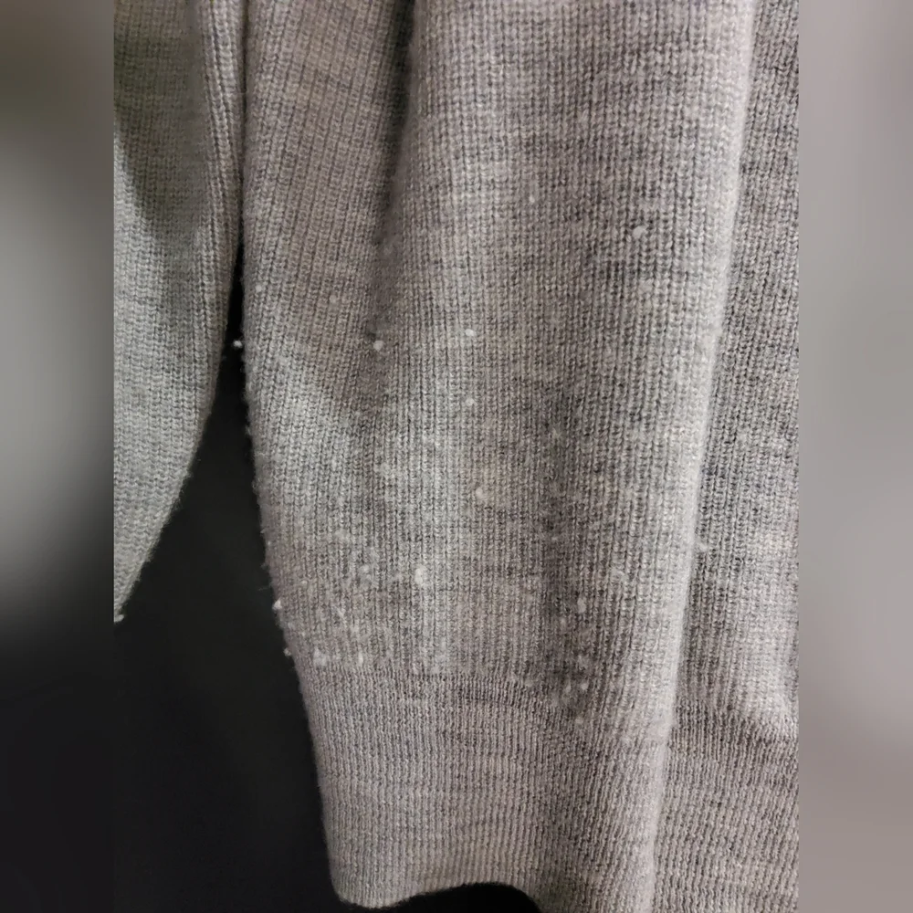 100% Merino Wool Turtleneck, Grey, By J Crew Destination, Sz L